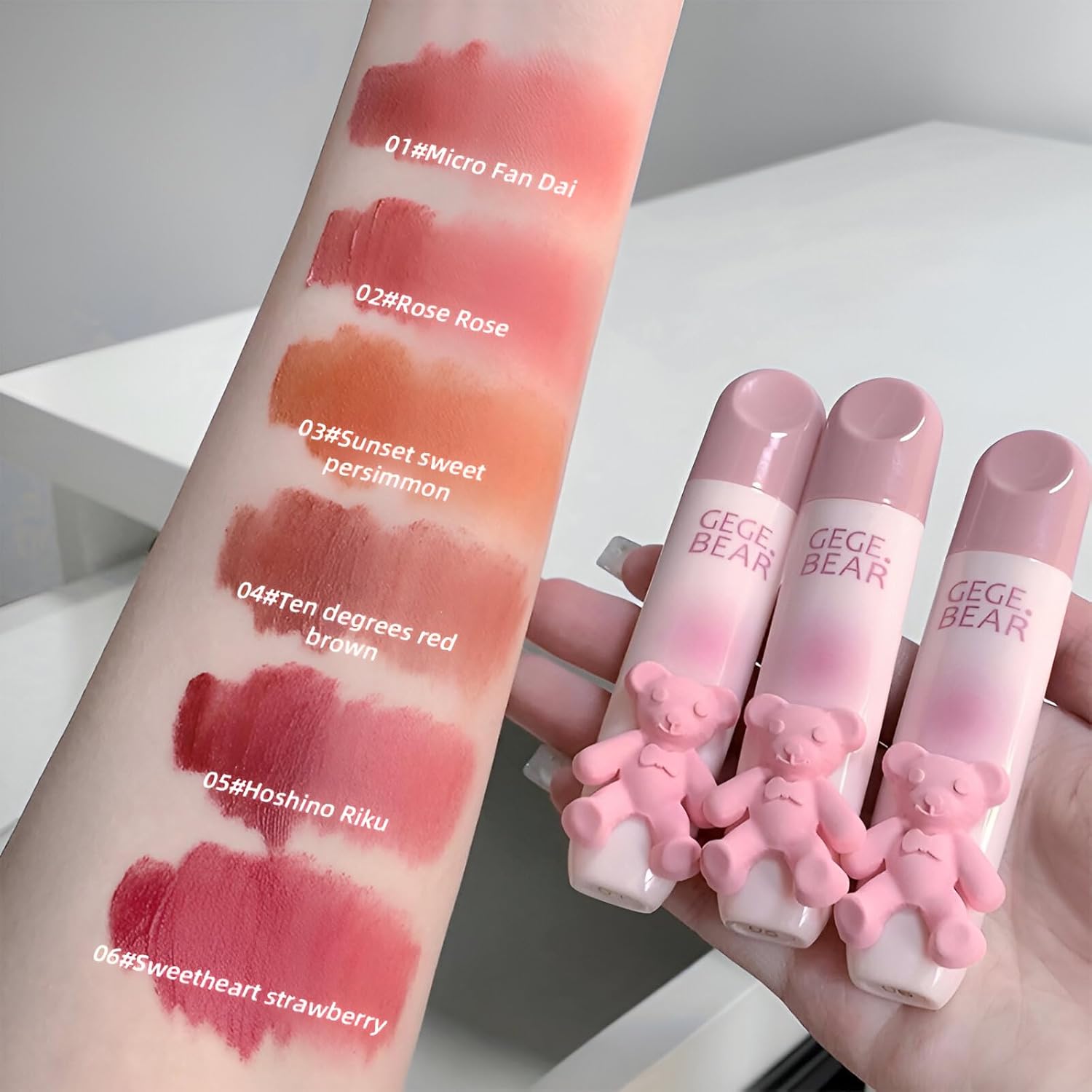 GEGE BEAR Tender Lips Glaze Długotrwała matowa pomadka do ust 2,5 g #2