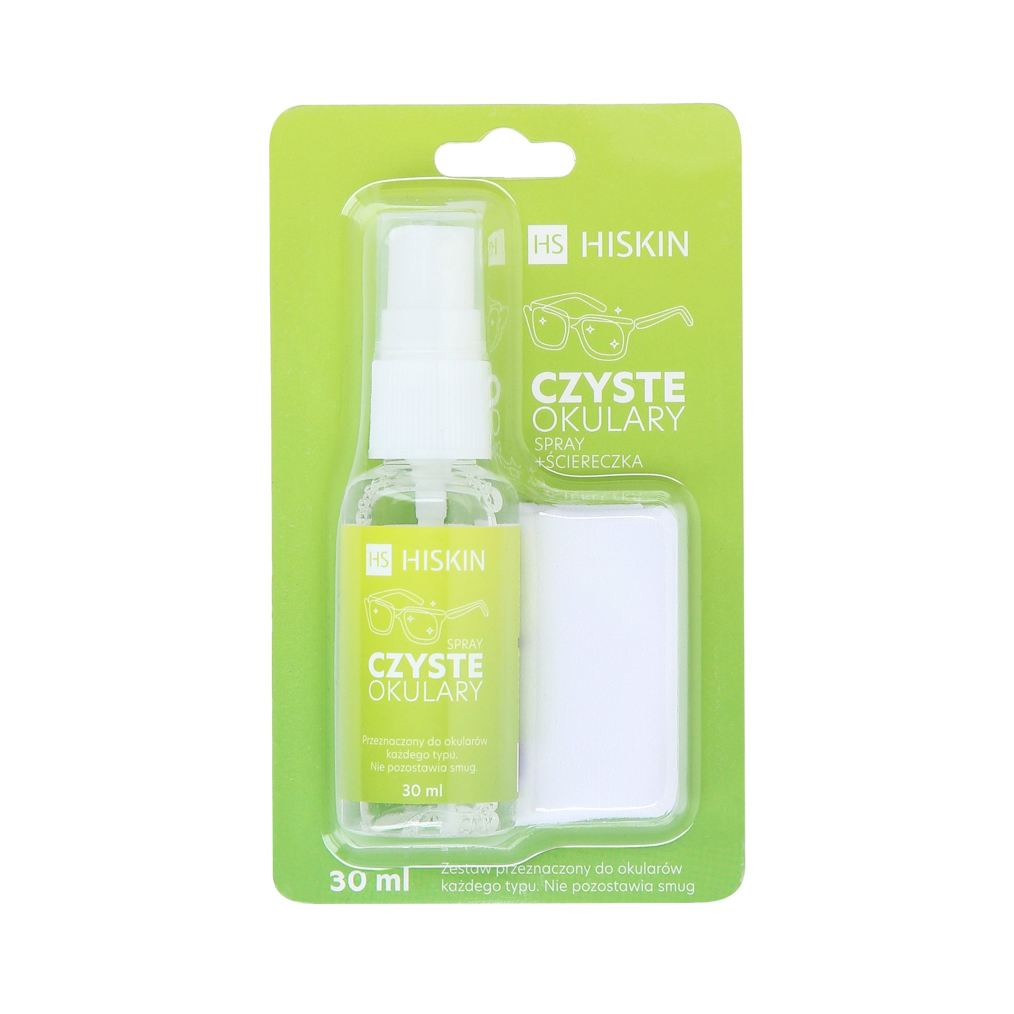 HISKIN Kit de nettoyage pour lunettes chiffon + spray 30 ml