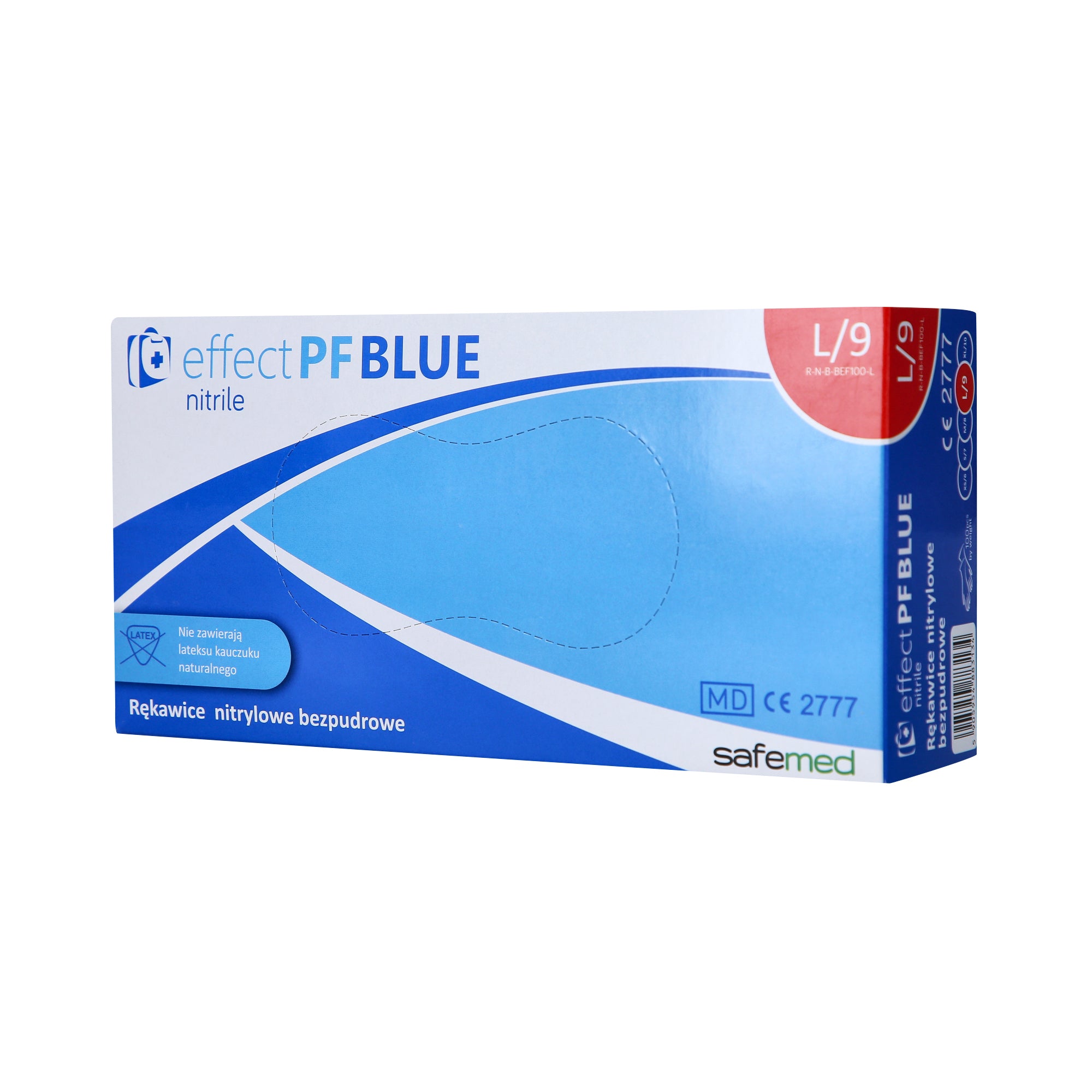 SAFEMED EFFECT PF Gants jetables en nitrile non poudrés Bleu L 100 pcs.