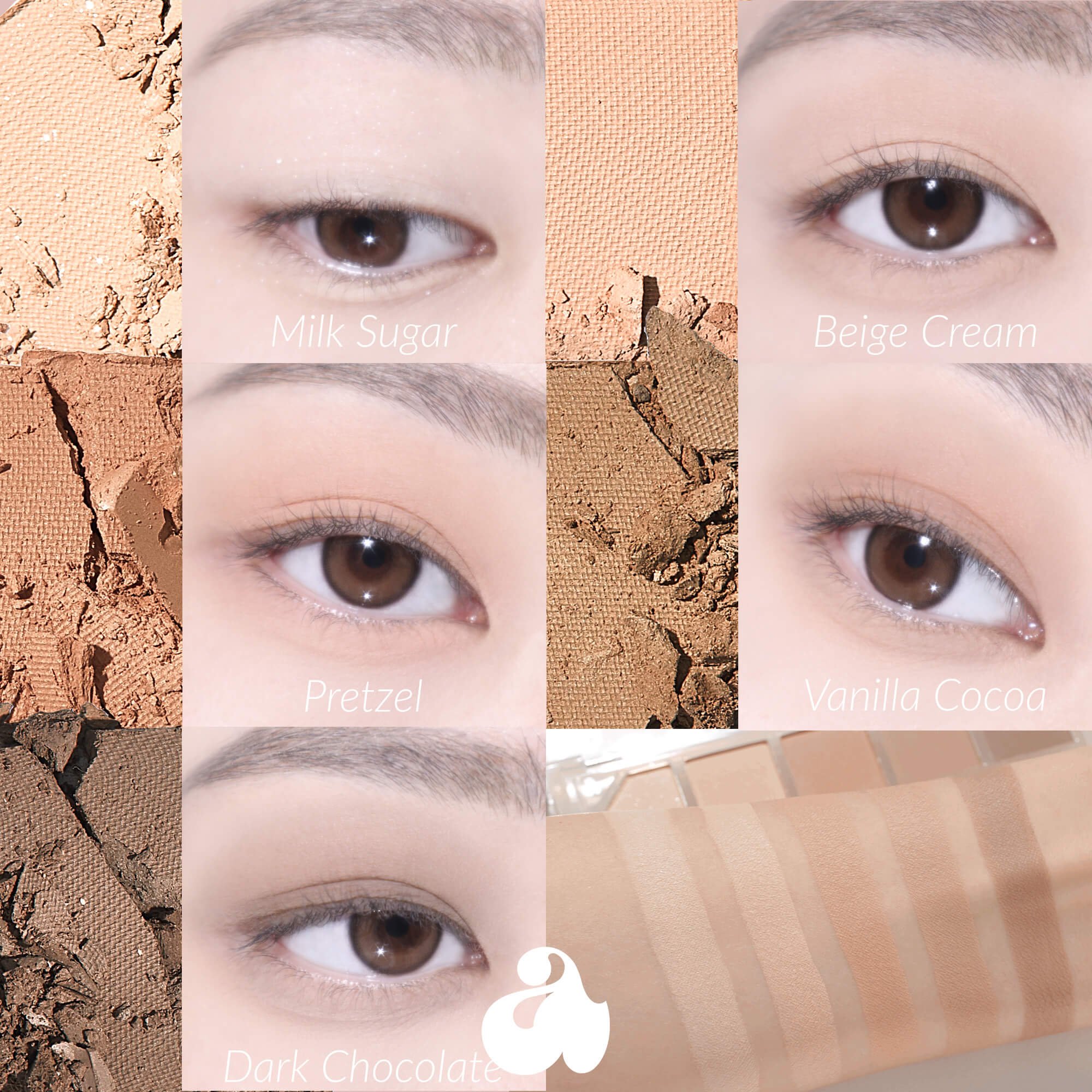 UNLEASHIA MOOD SHOWER Paleta cieni do powiek i rozświetlaczy No.1 Vanilla Shower 4 g #5