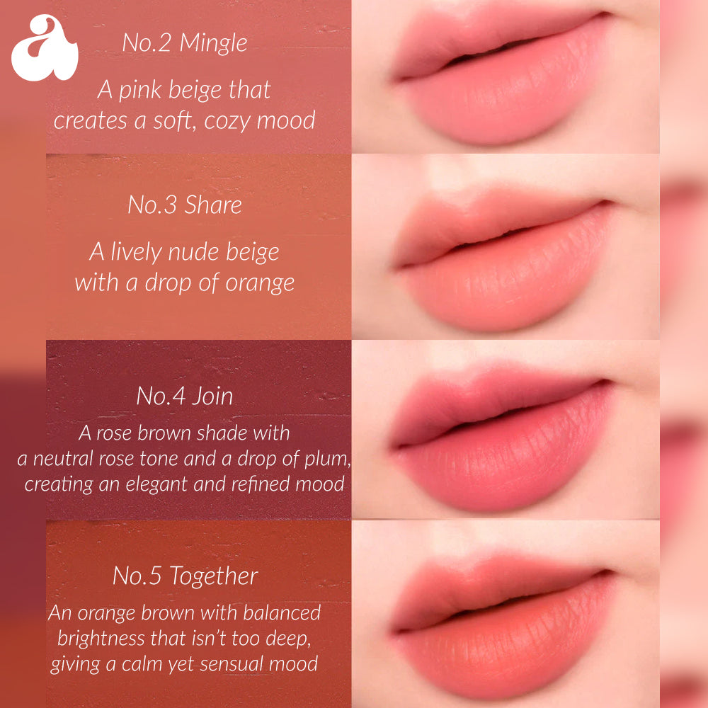 UNLEASHIA LUV HUG VELVET TINT Saténová barva na rty 4,5 g