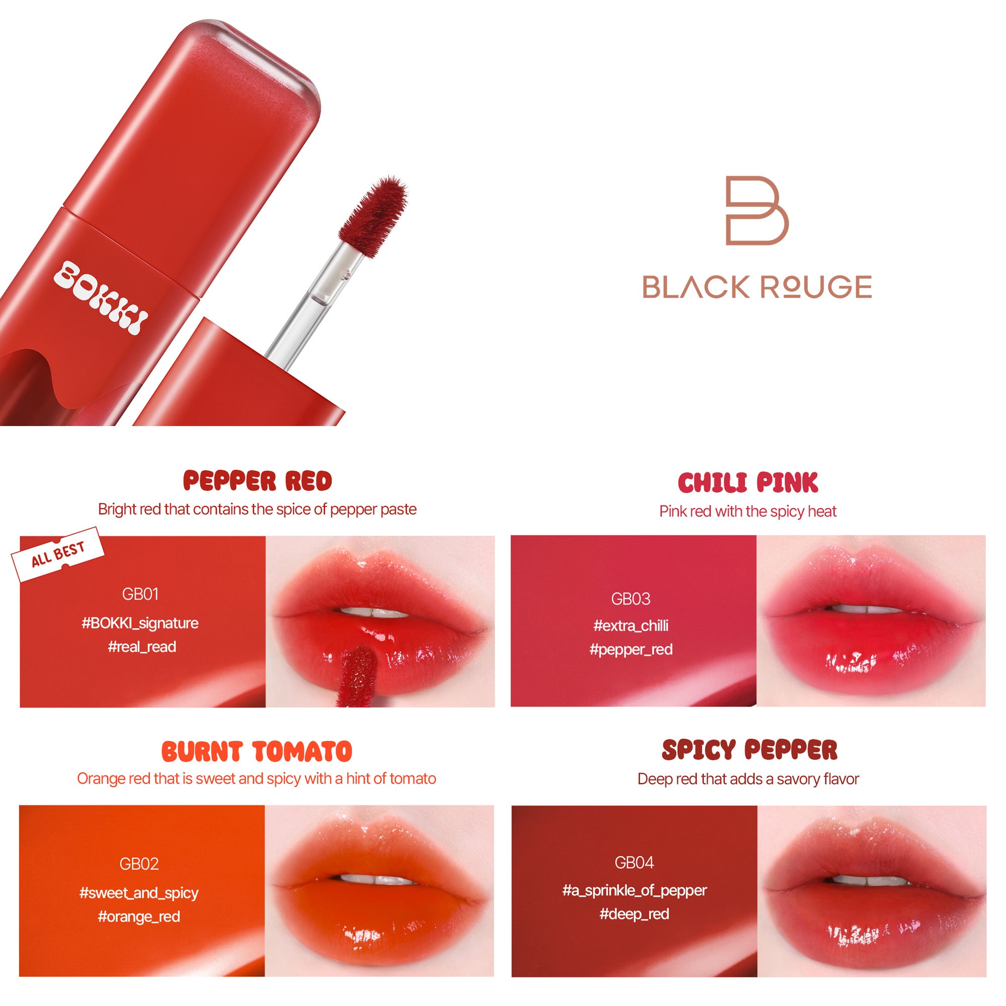BLACK ROUGE GLOW BOKKI TINT Nabłyszczający tint do ust 4,85 g