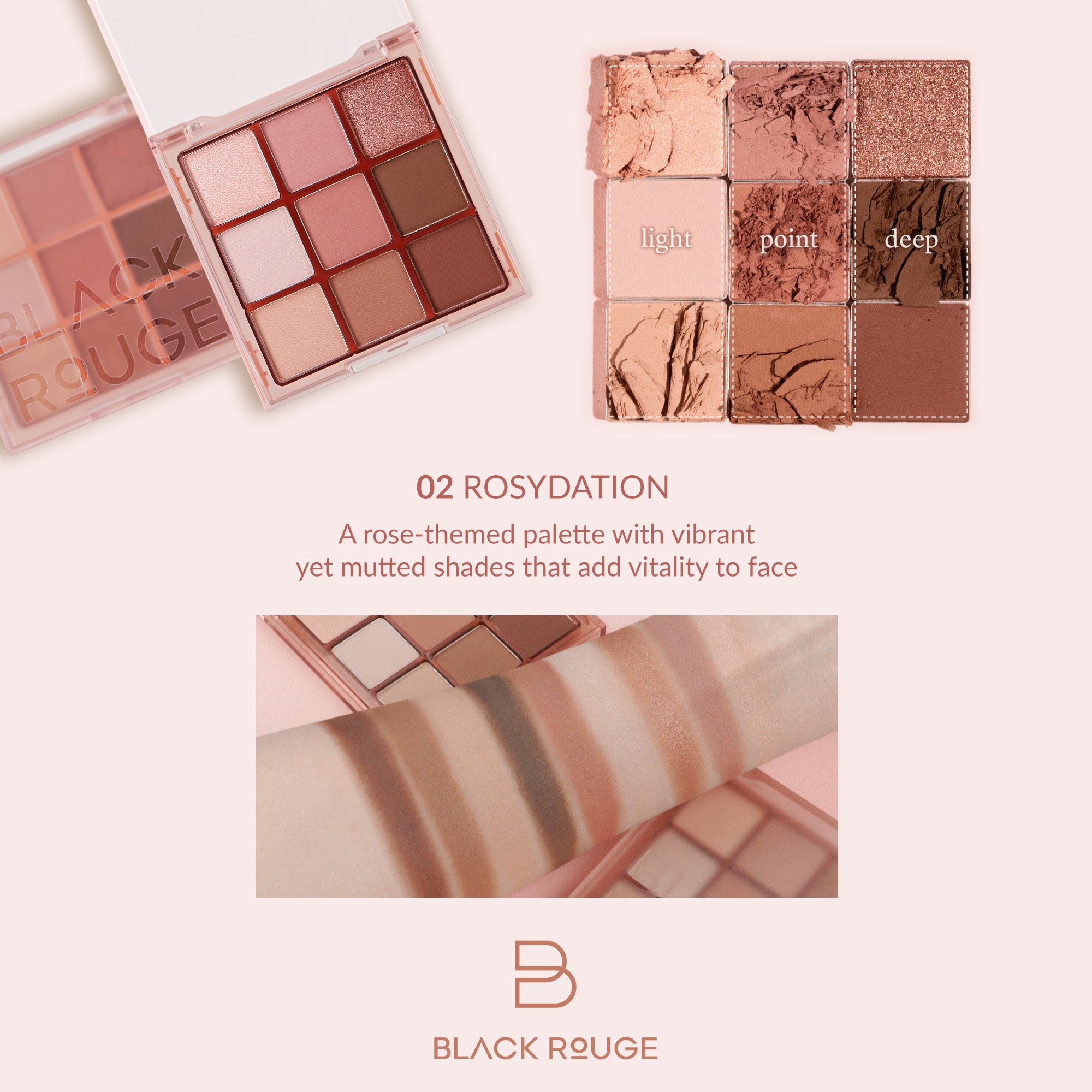 BLACK ROUGE Colordation Mood Palette Profesjonalna paleta cieni do powiek 8 g #2