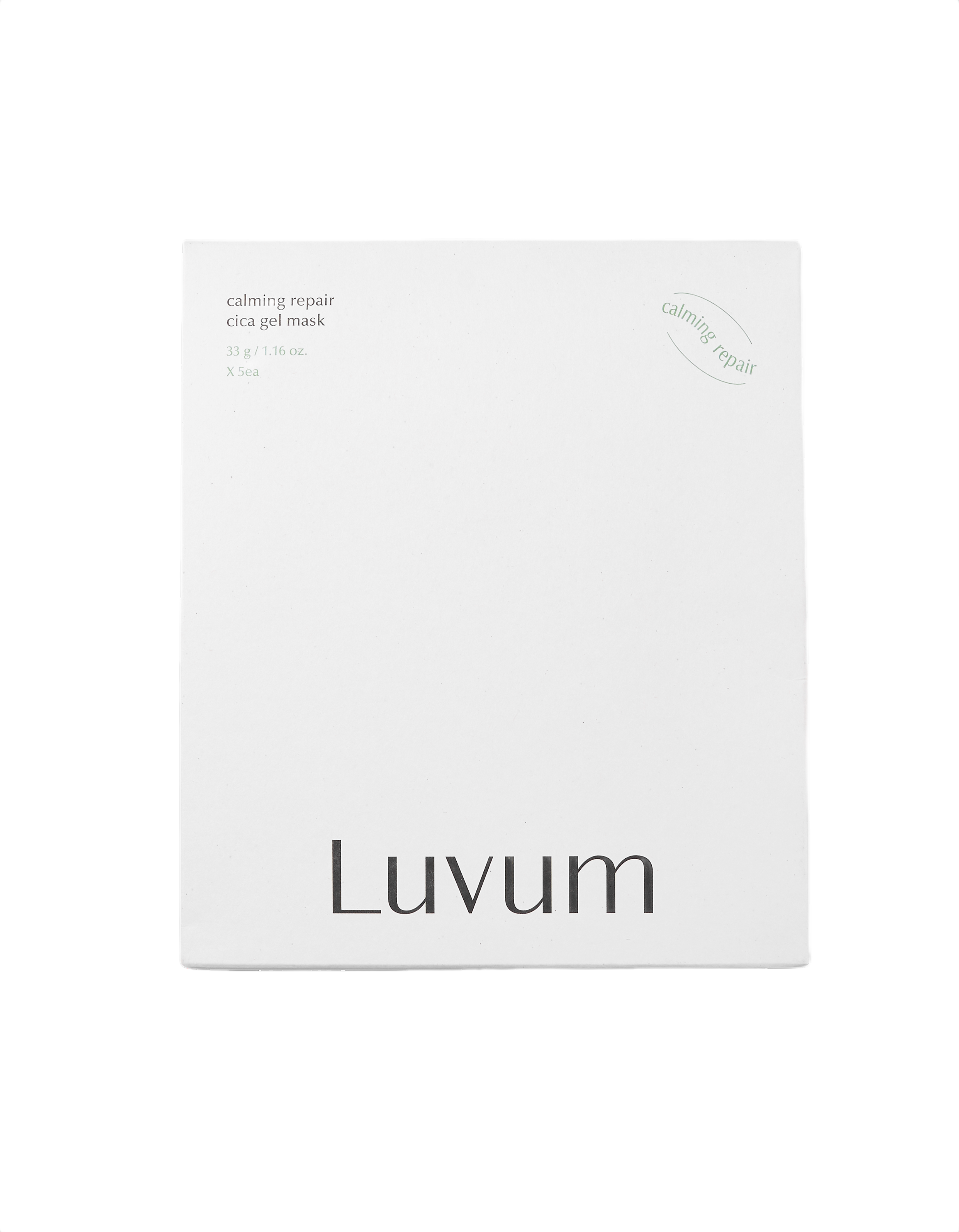 LUVUM CALMING REPAIR CICA Hydrogel-Tuchmaske mit jungem Centella Asiatica-Extrakt, 5 Stück.