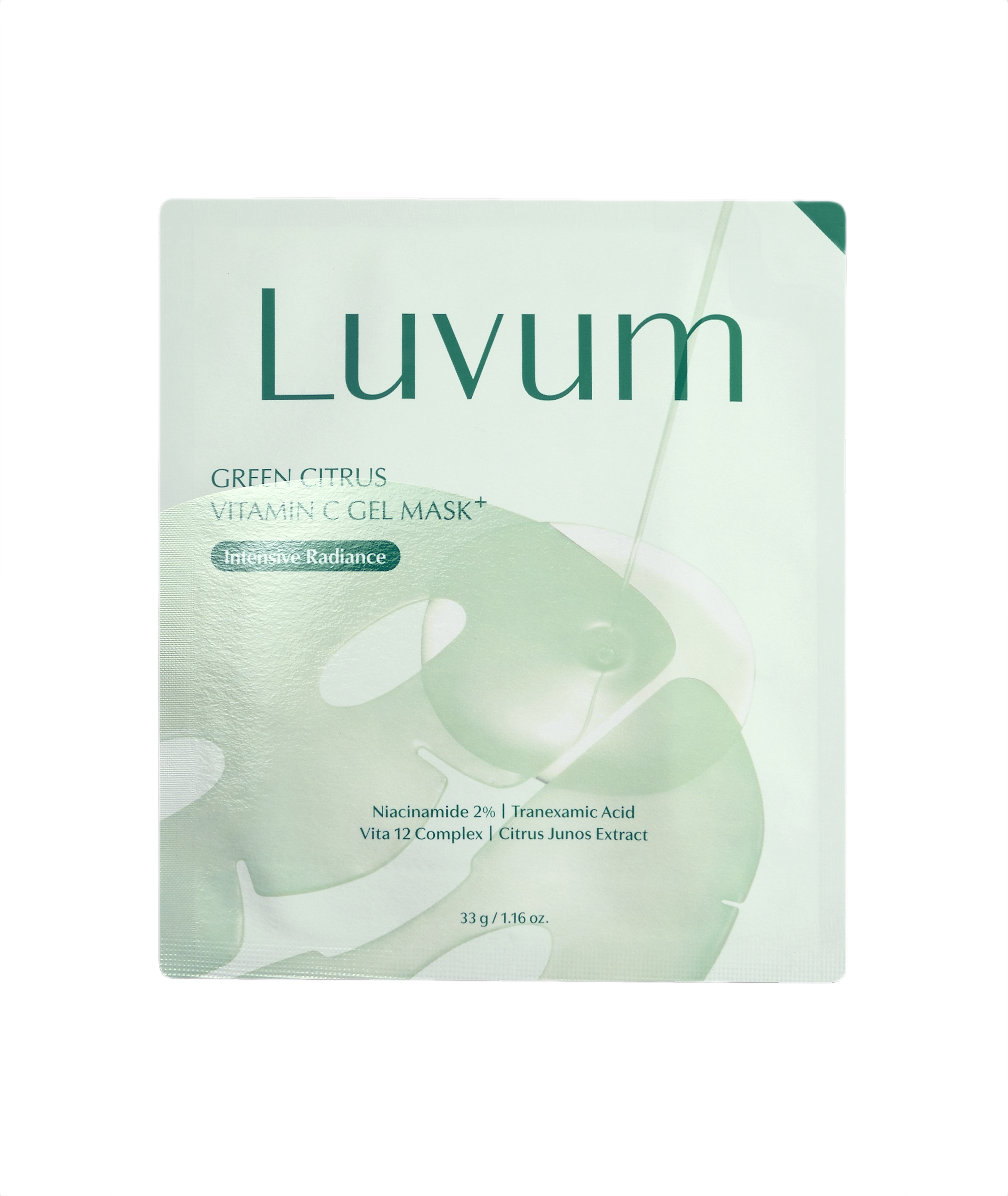 LUVUM GREEN CITRUS VITAMIN C GEL MASK Hydrogelmaske mit Vitamin C und Tranexamsäure 33 g