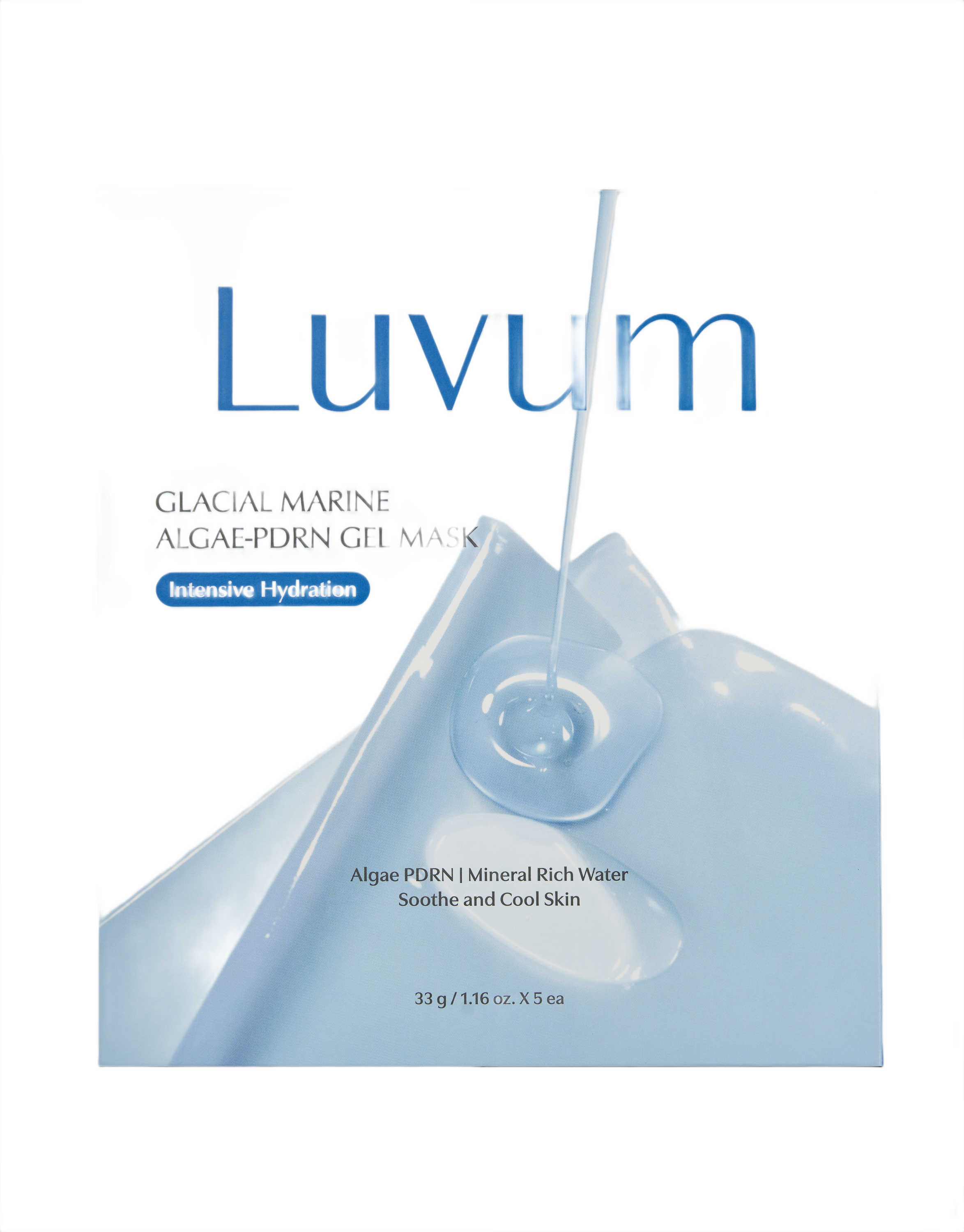 LUVUM GLACIAL MARINE ALGAE-PDRN GEL MASK Beruhigende Hydrogel-Gesichtsmaske 5 Stk. #3