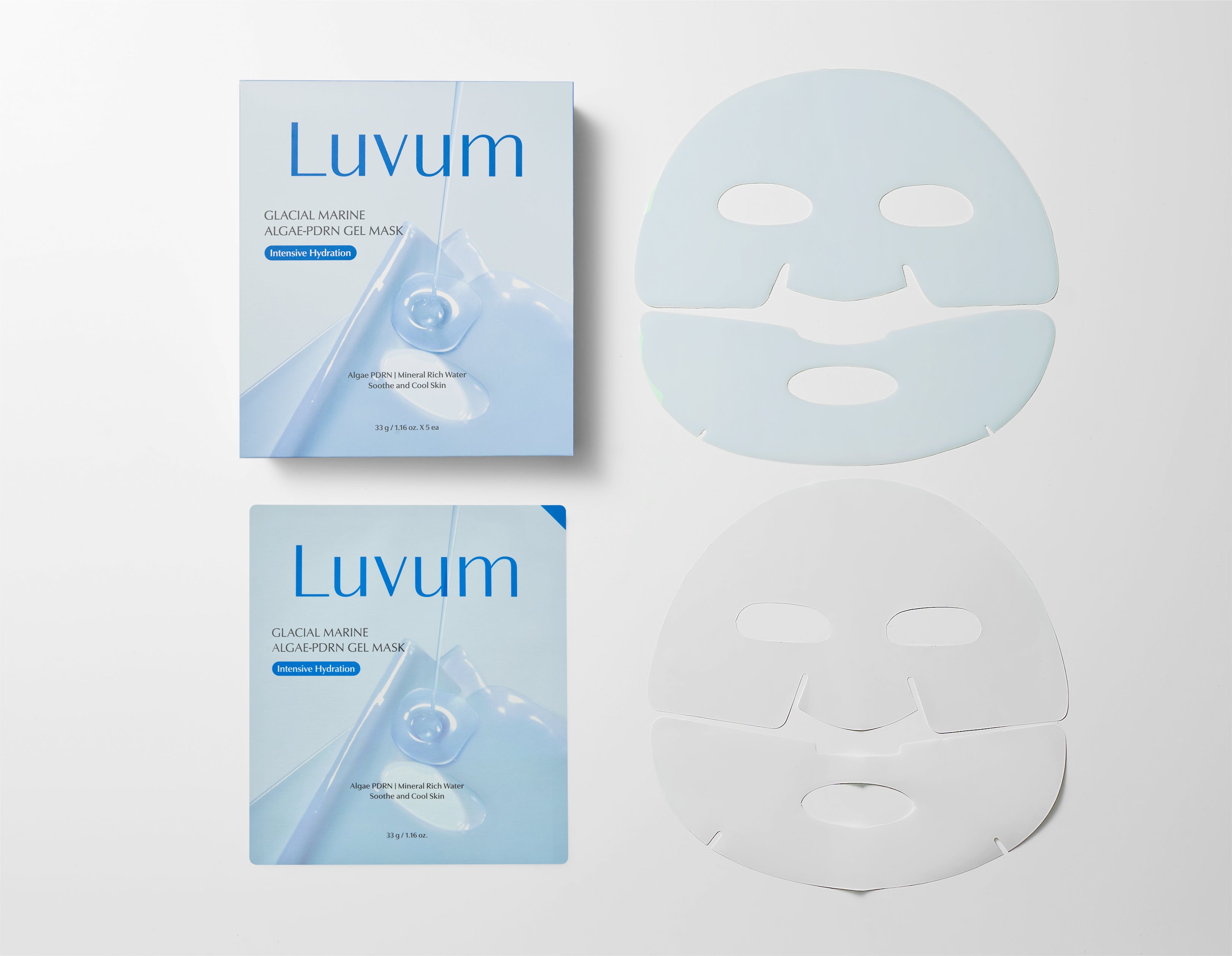 LUVUM GLACIAL MARINE ALGAE-PDRN GEL MASK Beruhigende Hydrogel-Gesichtsmaske 5 Stk. #4
