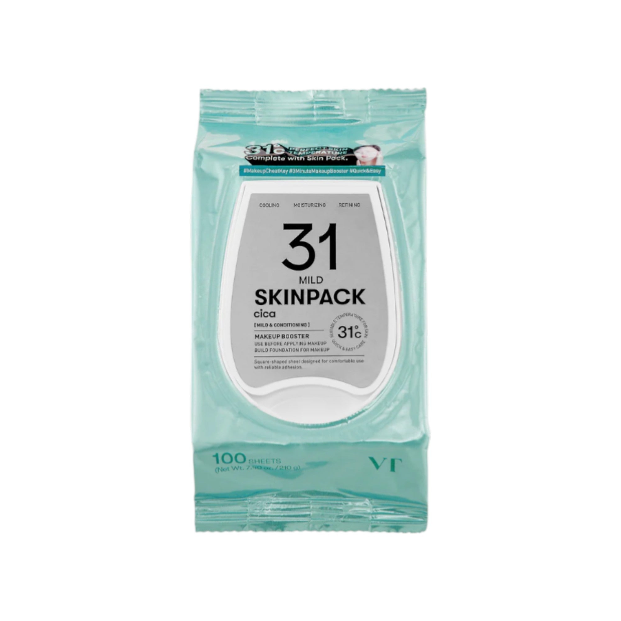 VT COSMETICS SKIN MASK PACK MILD Set beruhigende Gesichtspads mit feuchtigkeitsspendender Wirkung, 100 Stk.