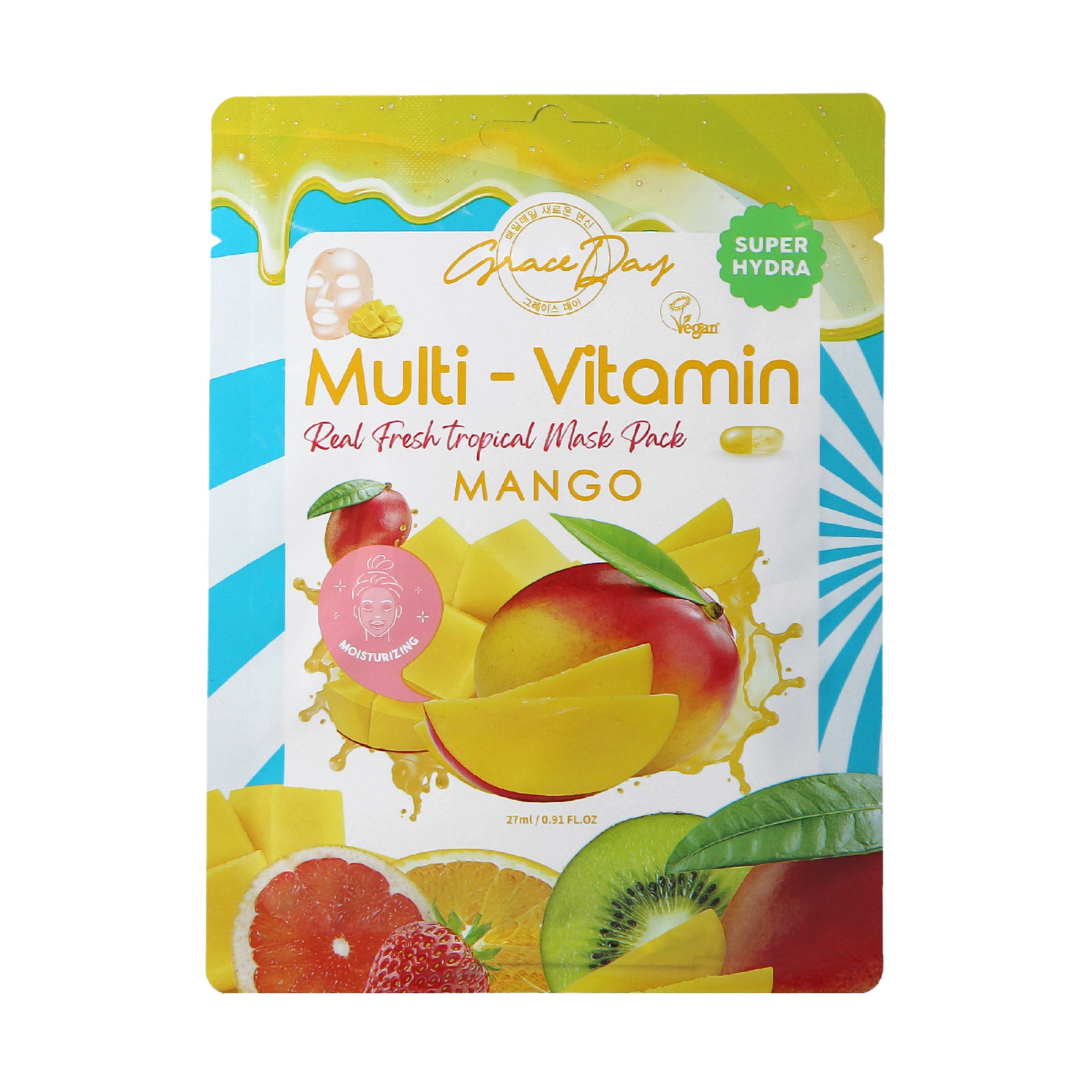 GRACEDAY MULTI-VITAMIN Mango Mask Pack – Pflegende Tuchmaske mit Mangoextrakt 27 ml