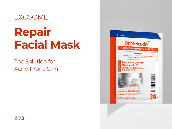 DR.MELAXIN EXOSOME REPAIR MASK PACK Regenerierende Blattmasken mit Exosomen für Akne-Haut 5 x 30 g #5