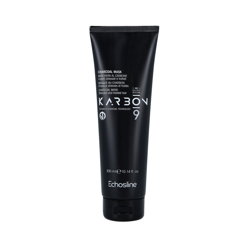 ECHOSLINE KARBON 9 CHARCOAL VEGAN ORGANIC Intensywnie regenerująca wegańska maska do włosów zniszczonych 300 ml