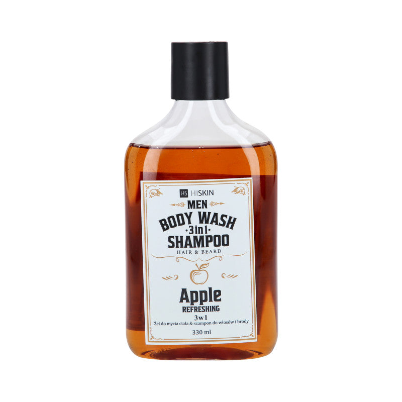 HISKIN MEN BODY WASH WHISKY APPLE 3IN1 Wszechstronny żel do mycia ciała i szampon do włosów i brody 330 ml