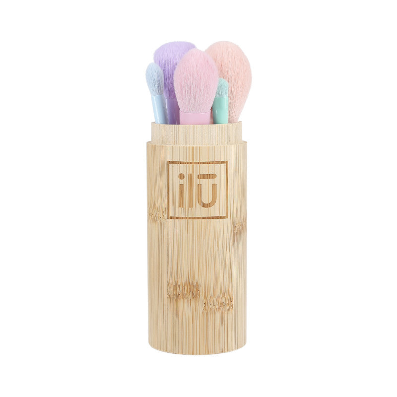 ILŪ BambooM! Set de 5 Pinceaux de Maquillage et 1 Tube Porte-pinceaux en Bambou #4