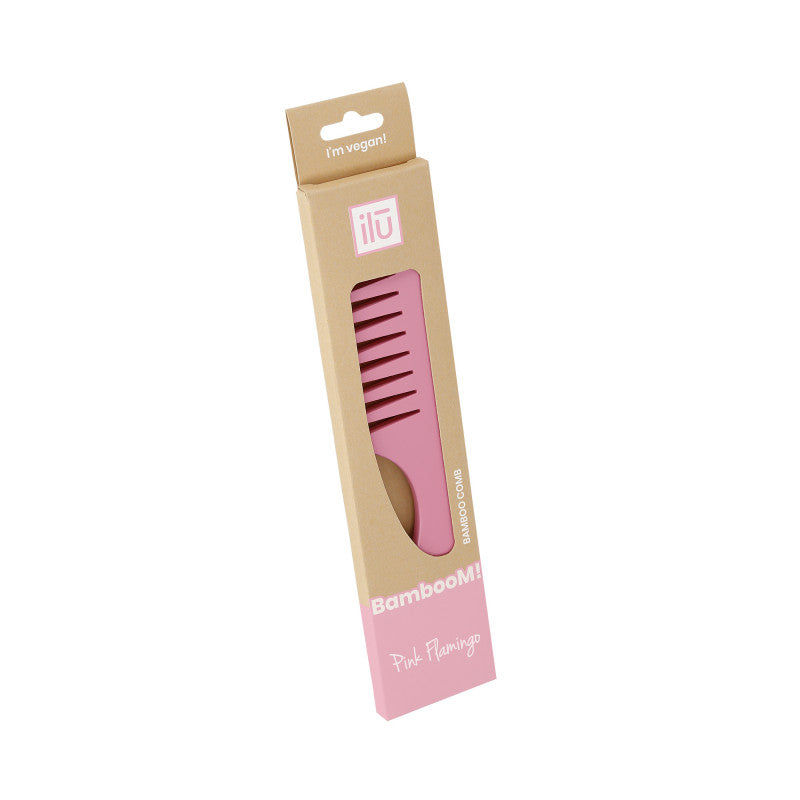 ilū BambooM! Bamboo Comb – Pink Flamingo Peigne à cheveux #2