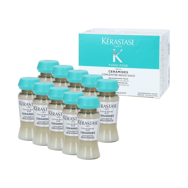 KÉRASTASE FUSIO-DOSE CONCENTRE RESISTANCE CERAMIDES Ampułki do włosów zniszczonych 10 x 12 ml