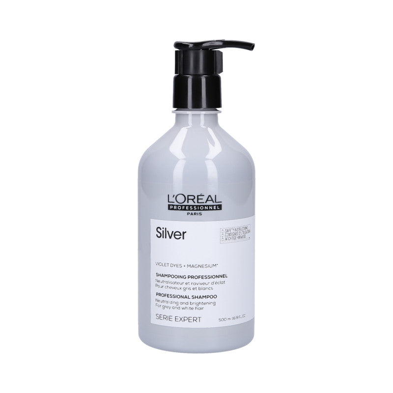 L'OREAL PROFESSIONNEL MAGNESIUM SILVER Szampon rozjaśniający do włosów siwych 500 ml