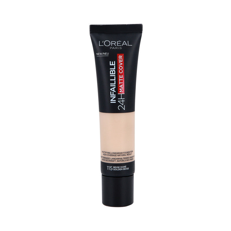 L'OREAL PARIS INFAILLIBLE 32H MATTE COVER Fond de teint matifiant visage SPF25 115 Beige Doré 30 ml