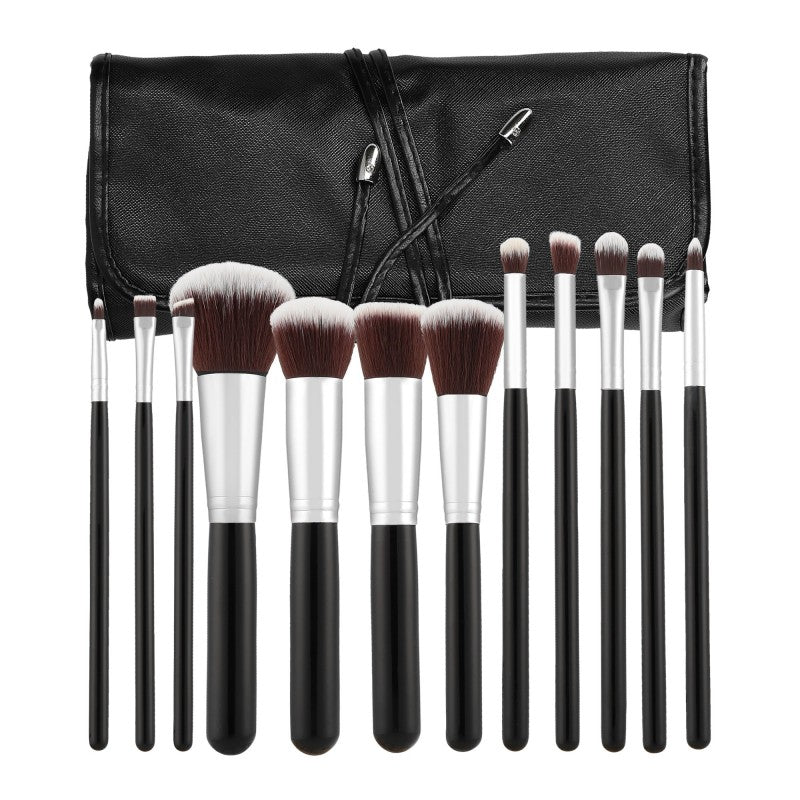 MIMO 12 Pcs Set 12 Pinceaux A Maquillage Noir