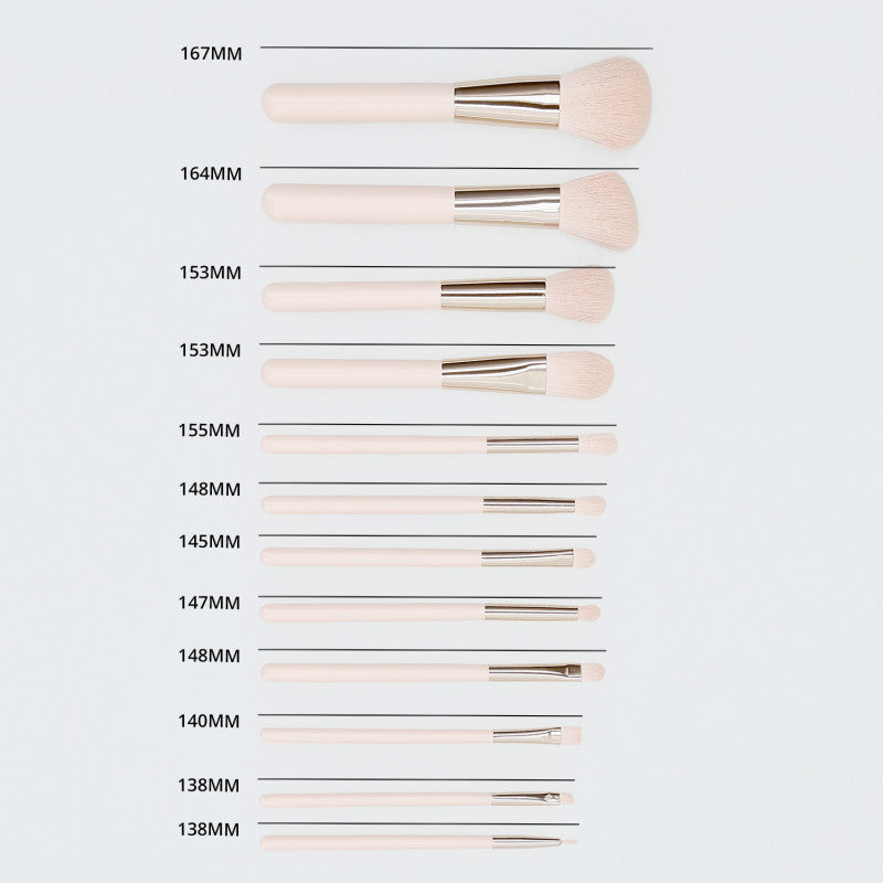 MIMO Zestaw 12 pędzli do makijażu, Różowy #2