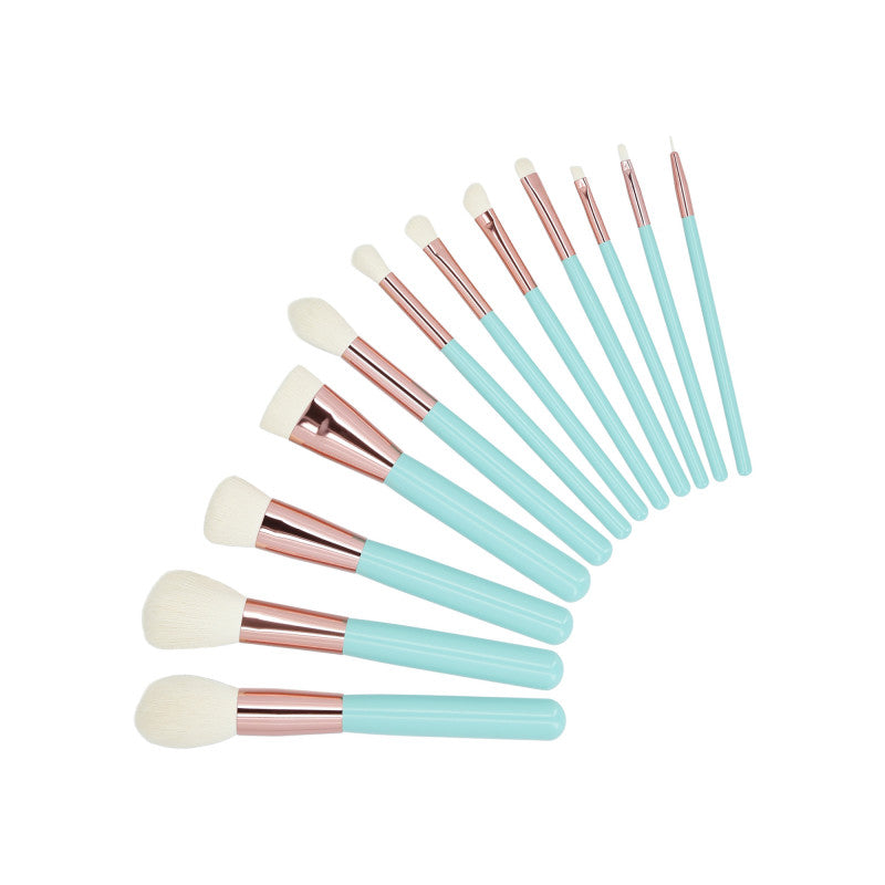 MIMO Zestaw 12 pędzli do makijażu + kosmetyczka, Turkusowy #3