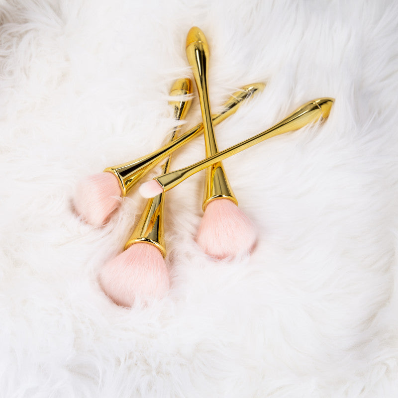 MIMO Zestaw 4 pędzli do makijażu, Złoty #4