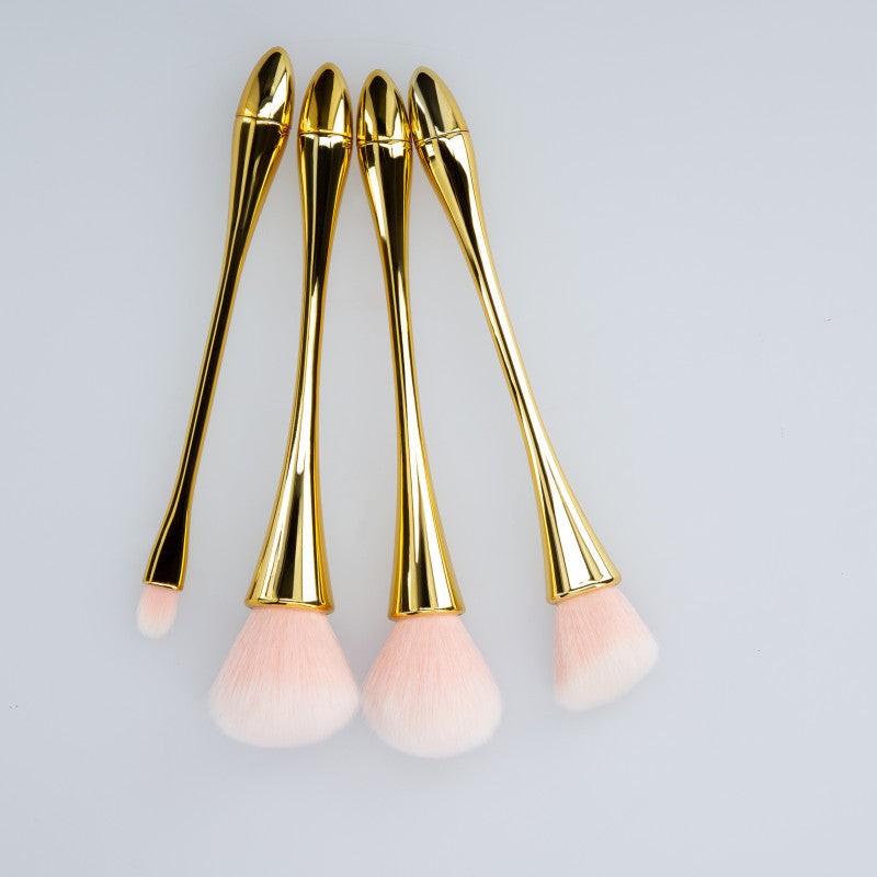 MIMO Zestaw 4 pędzli do makijażu, Złoty #2