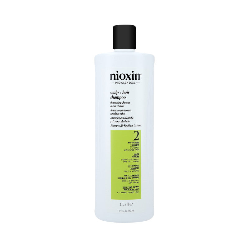 NIOXIN PRO CLINICAL 2 Shampoo Rinforzante per Capelli Naturali e Visibilmente Diradati 1000 ml