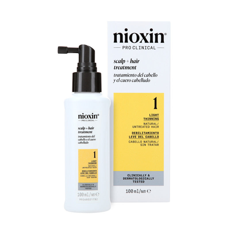 NIOXIN PRO CLINICAL SCALP TREATMENT 1 Kuracja do włosów naturalnych i lekko przerzedzonych 100 ml