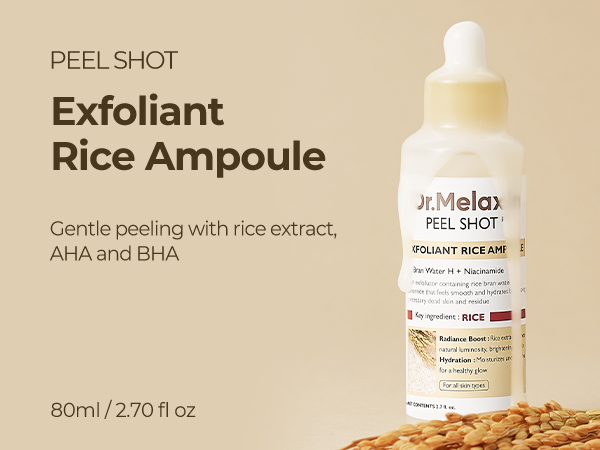 DR.MELAXIN PEEL SHOT LINE Delikatnie złuszczająca ampułka z ekstraktem z białego ryżu 80 ml #5