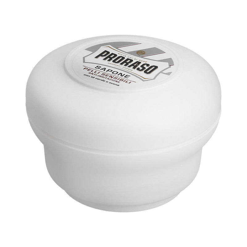 PRORASO WHITE Mydło do golenia w wygodnym tyglu do skóry wrażliwej 150 ml