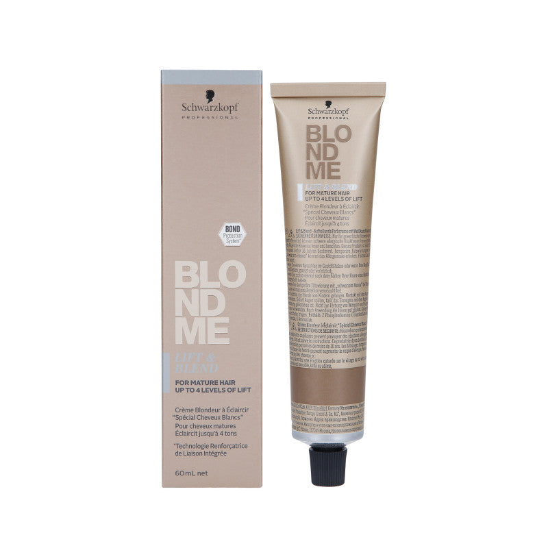 SCHWARZKOPF PROFESSIONAL BLONDEME LIFT&BLEND Rozjaśniający krem koloryzujący do włosów siwych 60 ml